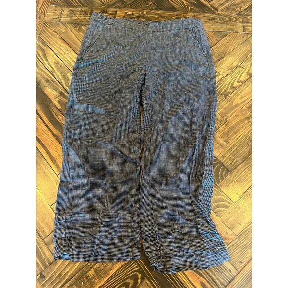 100% Linen Pull On Pants Women Medium Boho Art to Wear Cottage Resort Cruise - Picture 4 of 10